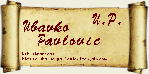 Ubavko Pavlović vizit kartica